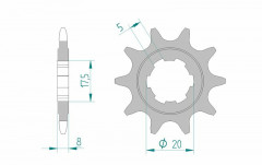 Pignon 10 dents standard 94306 - 520 Afam | Trial, Motocross SCORPA, SHERCO HRD