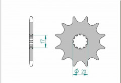 Pignon 11 dents standard 40300 - 520 Afam | Trial, Motocross BETA