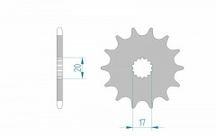 Pignon anti-boue 13 dents type 21203 pas 520 Afam | YAMAHA, GAS GAS, MUZ, SCORPA