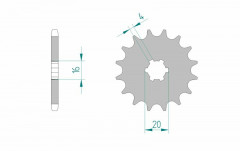 Pignon anti-boue 13 dents type 28200 pas 520 Afam | SUZUKI, YAMAHA, SCORPA