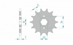 Pignon standard 13 dents type 20203 pas 520 Afam | MTX R 125, MTX RW 125, NSR F 125, NSR R 125