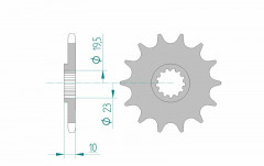 Pignon 13 dents type 22303 pas 520 standard Afam | KAWASAKI, SUZUKI, BETA