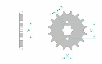 Pignon standard 13 dents type 24200 pas 428 Afam | ELIMINATOR BN 125, KDX 125, KMX 125, KMX 200