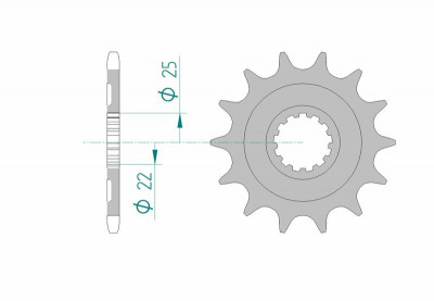 Pignon 13 dents standard 27502 - 520 Afam | KAWASAKI KLX R 450, KAWASAKI KX 450, KAWASAKI KXF 450