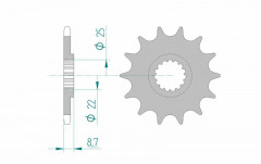Pignon anti-boue 14 dents type 73301 pas 520 Afam | Motocross, Quad, Moto