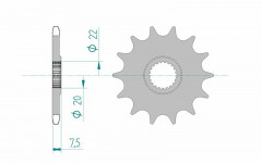 Pignon standard 14 dents type 20210 pas 520 Afam | Motocross, Moto HONDA, HM