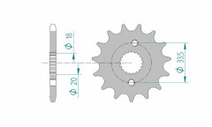 Pignon 14 dents acier standard 20211 - 420 Afam | HONDA CRF R 150
