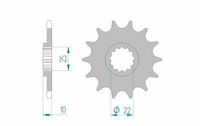 Pignon standard 14 dents type 21510 pas 520 Afam | Moto YAMAHA, APRILIA, DERBI