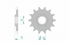 Pignon standard 14 dents type 21510 pas 520 Afam | Moto YAMAHA, APRILIA, DERBI