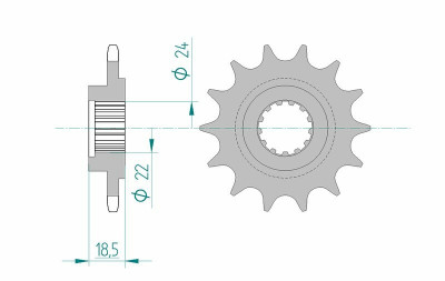 Pignon standard 14 dents type 24603 pas 520 Afam | Z 750, Z 800, Z EDITION R 750, Z S 750