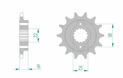 Pignon 14 dents standard 52610 - 520 Afam | Moto DUCATI