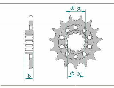 Pignon standard 15 dents type 166800 pas 525 Afam | Moto BMW