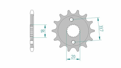 Pignon 15 dents acier standard 20212 - 428 Afam | HONDA CRF R 150