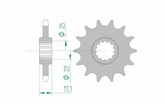 Pignon standard 15 dents type 20405 pas 525 Afam | Moto HONDA