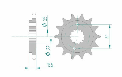 Pignon standard 15 dents type 20507 pas 525 Afam | Moto HONDA