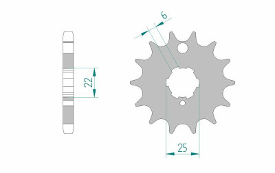 Pignon standard 15 dents type 24401 pas 530 Afam | Z (KZB) 400, Z (KZD) 400, Z (KZJ) 400