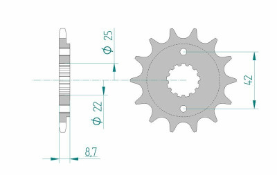 Pignon standard 15 dents type 24501 pas 520 Afam | Moto KAWASAKI