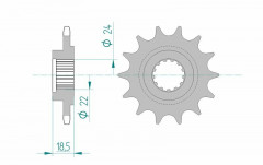 Pignon standard 15 dents type 24603 pas 520 Afam | Z 750, Z 800, Z EDITION R 750, Z S 750