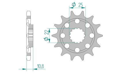 Pignon 15 dents standard 94807 - 525 Afam | Moto MV AGUSTA