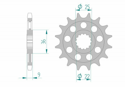 Pignon 15 dents standard 94900 - 525 Afam | Moto BENELLI
