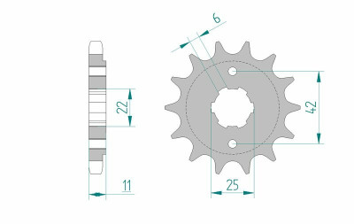 Pignon standard 16 dents type 20505 pas 530 Afam | CB (RC03) 650, CB CUSTOM (RC05) 650, CB SC 650