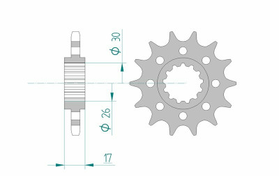 Pignon standard 16 dents type 20615 pas 525 Afam | Moto HONDA
