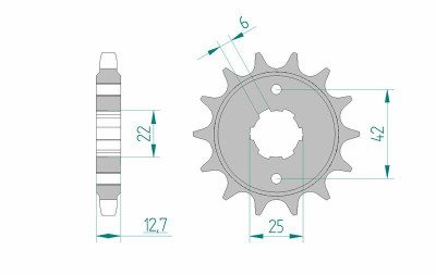 Pignon standard 17 dents type 20502 pas 530 Afam | CB 550, CB F SUPERSPORT 750, CB K FOUR (CB) 750