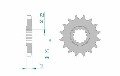 Pignon standard 17 dents type 21602 pas 530 Afam | Moto YAMAHA
