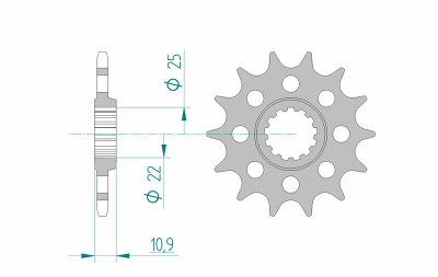 Pignon standard 17 dents type 21603 pas 520 Afam | Moto YAMAHA