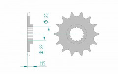 Pignon 17 dents standard 73303 - 520 Afam | Motocross, Quad, Moto KTM, HUSQVARNA