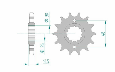 Pignon standard 18 dents type 20602 pas 530 Afam | Moto HONDA
