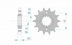 Pignon standard 18 dents type 20602 pas 530 Afam | Moto HONDA