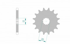 Pignon 12 dents standard 94118 - 428 Afam | Mécaboite MBK, YAMAHA, BETA, HM, HRD, SHERCO HRD