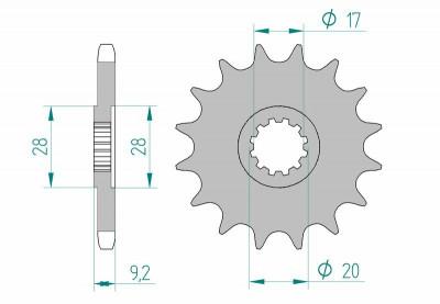 Pignon 11 dents standard 94121 - 428 Afam | Mécaboite HM