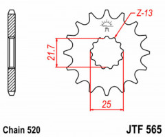 Pignon 15 dents standard 565 - 520 JT Sprockets | KAWASAKI, SUZUKI, YAMAHA, GAS GAS, CF