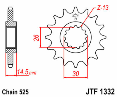 Pignon 17 dents standard 1332 - 525 JT Sprockets | Moto HONDA