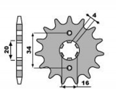 Pignon 13 dents standard 263 - 428 Pbr | Motocross, Moto, Trial