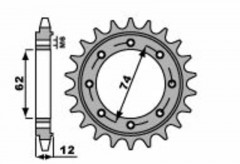 Pignon 22 dents standard 2196 - 525 Pbr | APRILIA SRV 850, GILERA GP 800