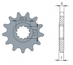 Pignon 12 dents standard 1120 - 420 Tecnium | Mécaboite, Moto