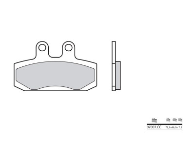 Plaquettes de frein Brembo 07007CC, carbone céramique | BALI EX 100, SJ 50 '93-'98