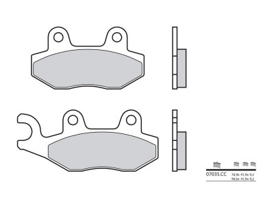 Plaquettes de frein Brembo 07035CC en carbone céramique | HONDA, KYMCO, MALAGUTI, DAELIM, MZ