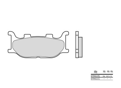 Plaquettes de frein Brembo 07042CC carbone céramique | JUPITER 125, 150, 250, SKYLINER 250, XV125