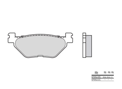 Plaquettes de frein Brembo 07052XS en métal fritté | YAMAHA T-MAX XP 530