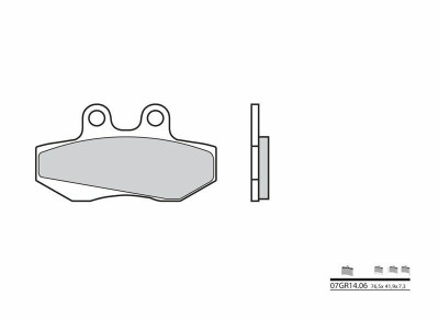 Plaquettes de frein Brembo 07GR1406 en carbone céramique | DUCATI, MBK, YAMAHA, ITALJET, LAVERDA