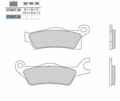 Plaquettes de frein Brembo 07GR27SX en métal fritté | Quad CAN-AM