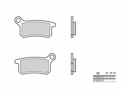 Plaquettes de frein Brembo 07GR69 SD en métal fritté | MC 65, TC 65, SX 65, 85, 105 ('02-'04)