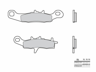 Plaquettes de frein Brembo 07KA22 SD en métal fritté | KX 80, 85, 100, RM 85, 100