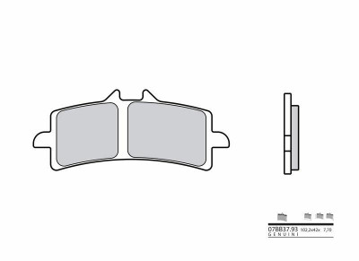 Plaquettes de frein Brembo Carbone Racing RC - 07BB37RC | HONDA, SUZUKI, HUSQVARNA