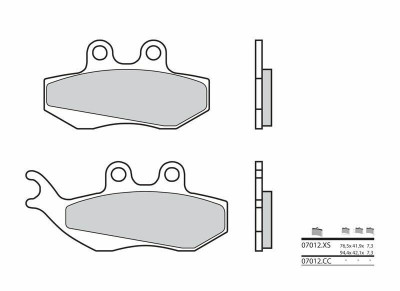 Plaquettes de frein Brembo en métal fritté : 07012XS | Maxiscooter, Mécaboite, Scooter