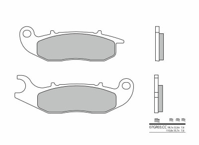 Plaquettes de frein carbone céramique Brembo 07GR03CC | HONDA, PIAGGIO, DERBI, RIEJU